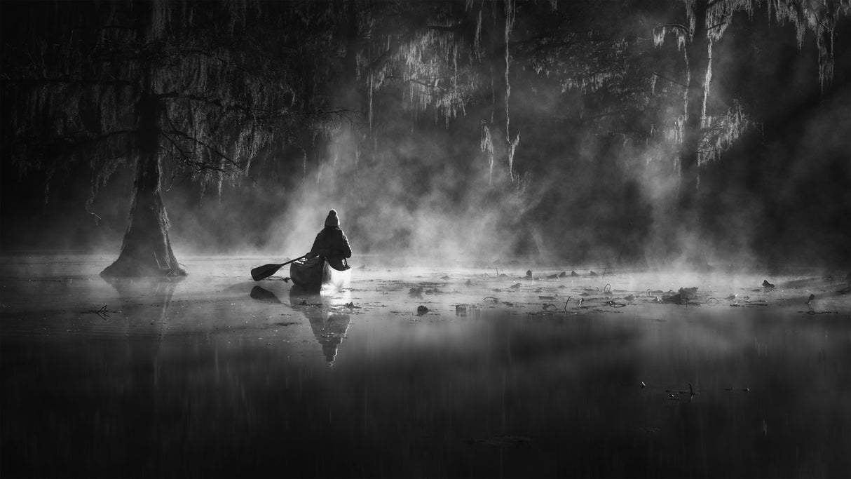 Paddling through fog Poster och Canvastavla
