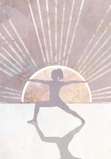 Pink Gold Sun Yoga 7 Poster och Canvastavla