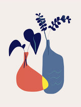 Vase In Blue and Red Poster och Canvastavla