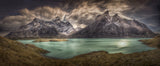 Scattered clouds over Patagonia Peaks Poster och Canvastavla