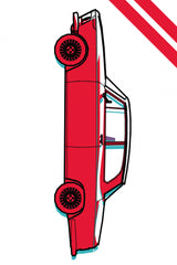 Red Car Poster och Canvastavla