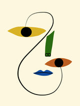 Line Art Face Cut Out Poster och Canvastavla