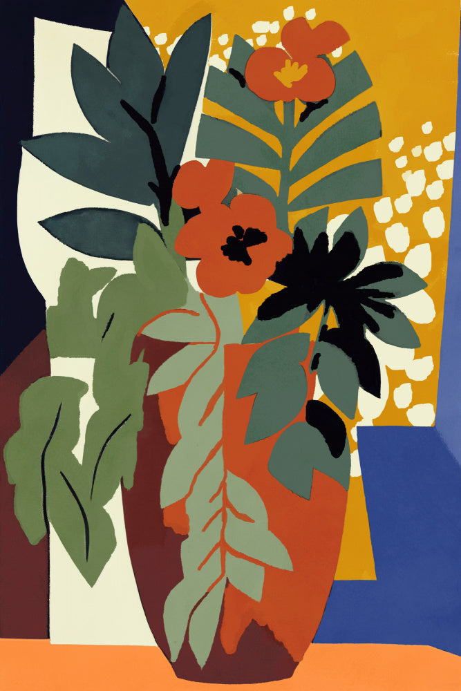 Abstract Flower Impressions Vas och keramikposter