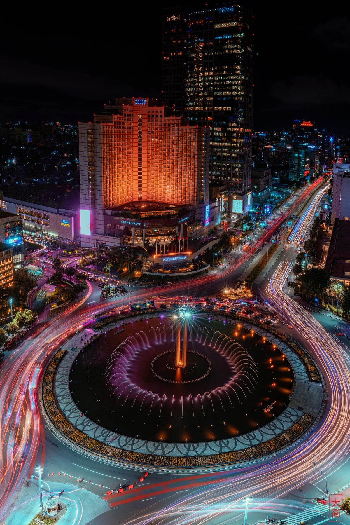 Jakarta City View at Night. Poster och Canvastavla