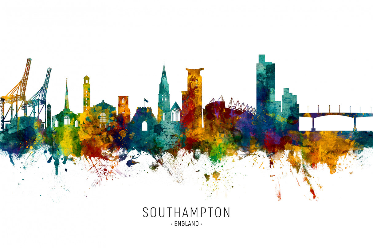 Southampton England Skyline Poster och Canvastavla