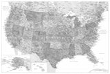 Highly detailed map of the United States Jimmy Poster och Canvastavla