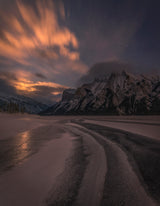 Frozen Lake at Night Poster och Canvastavla