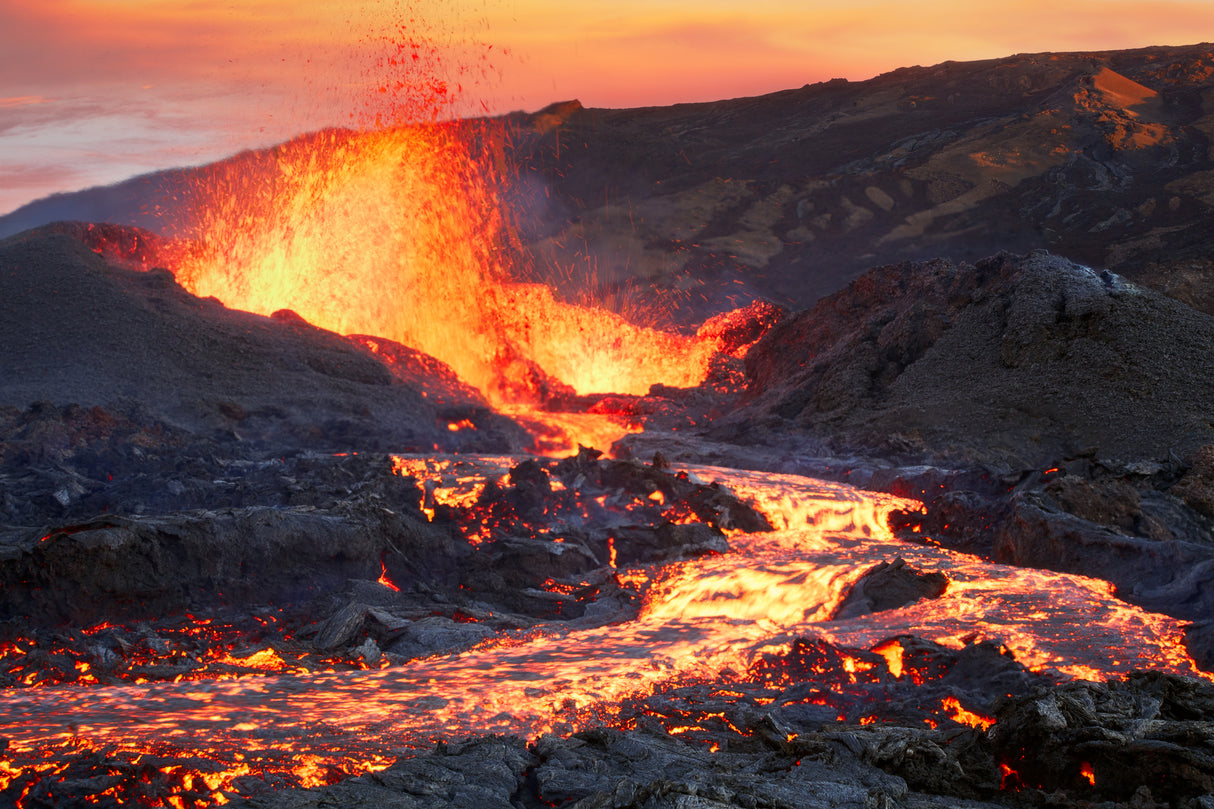 La Fournaise Volcano Poster och Canvastavla
