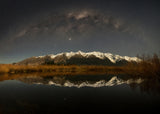 Snow Mountain Under Moonlight Poster och Canvastavla