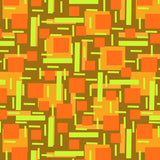 Shapely Overlap Orange Green On Brown Orange Geometric Abstract Poster och Canvastavla