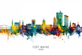 Fort Wayne Indiana Skyline Poster och Canvastavla