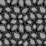 Scattered Leaves Polka Dot Gray On Black Poster och Canvastavla