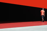 a man between geometries of light and colors Poster och Canvastavla
