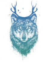 Deer wolf Poster och Canvastavla