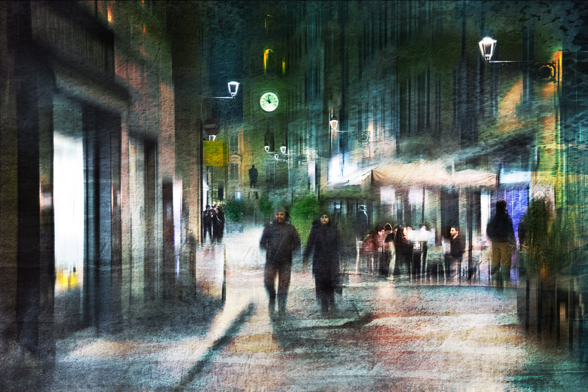 Evening walk through the alleys of Parma Poster och Canvastavla