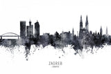 Zagreb Croatia Skyline Poster och Canvastavla