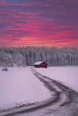 Winter barn Poster och Canvastavla