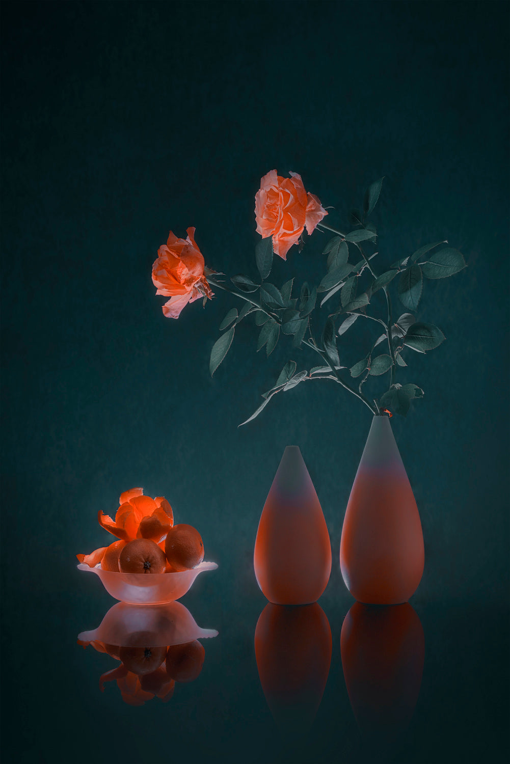 Mandarin Orange and Rose Poster och Canvastavla