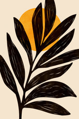 Black Botanical Sunshine Poster och Canvastavla