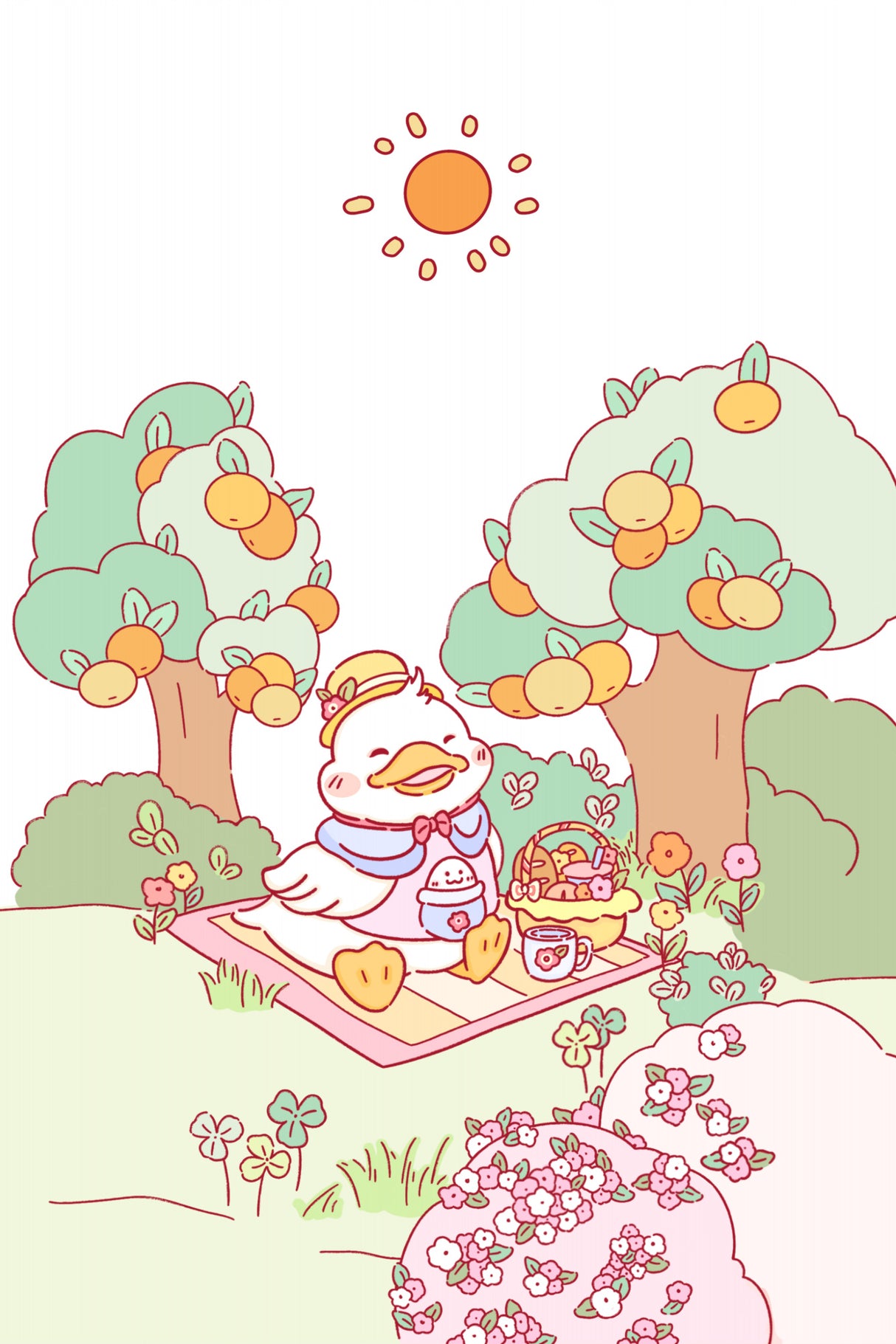 Little Duck Picnic up Poster och Canvastavla