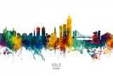 Oslo Norway Skyline Poster och Canvastavla