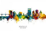 Asheville North Carolina Skyline Poster och Canvastavla