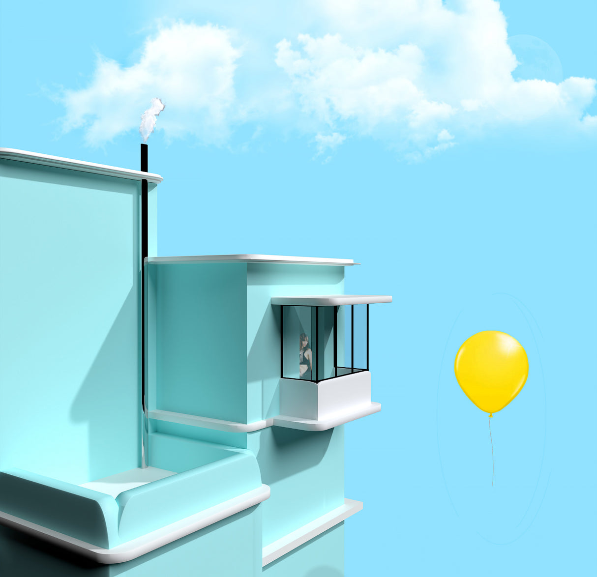 the yellow balloon Poster och Canvastavla