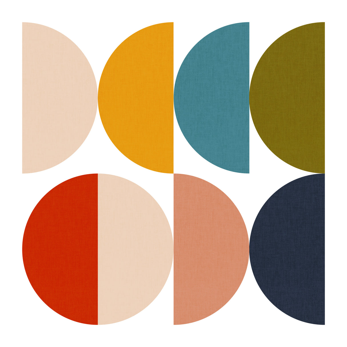 Mid Century Geometric Color Play Poster och Canvastavla