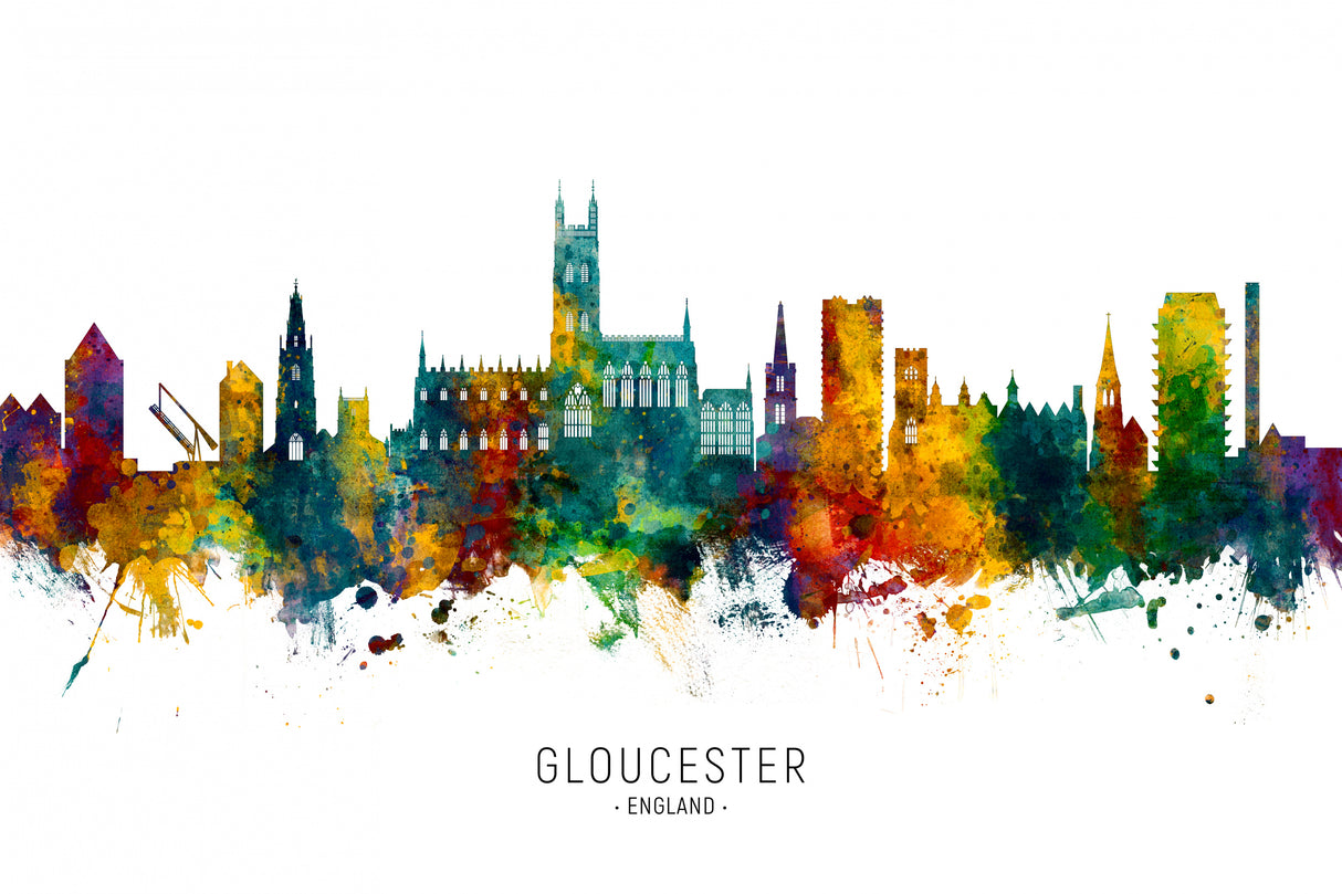 Gloucester England Skyline Poster och Canvastavla
