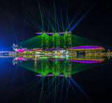 Singapore Marina Bay Sands Hotel Laser Light Show "WONDERFUL" Poster och Canvastavla