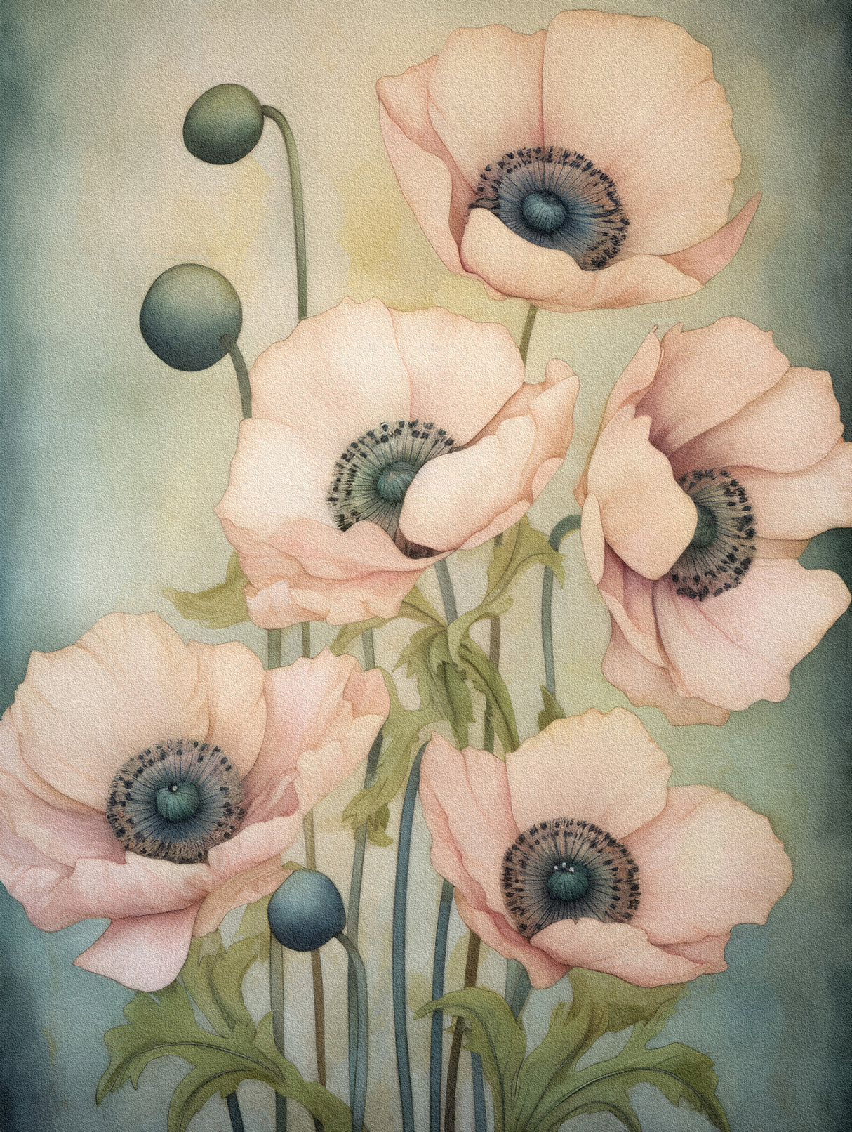Poppies 40 Poster och Canvastavla