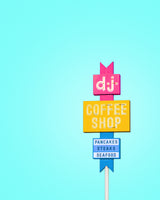 DJ Coffeeshop Sign Poster och Canvastavla