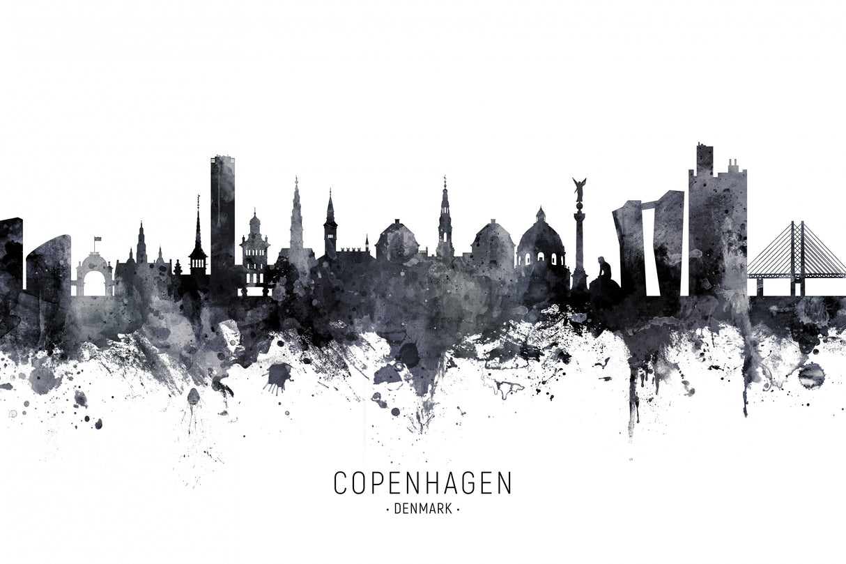 Copenhagen Denmark Skyline Poster och Canvastavla