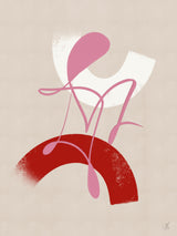 Red and Pink Abstract No. 3 Poster och Canvastavla