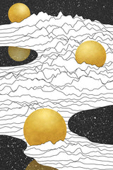 Mono Moonscape Poster och Canvastavla