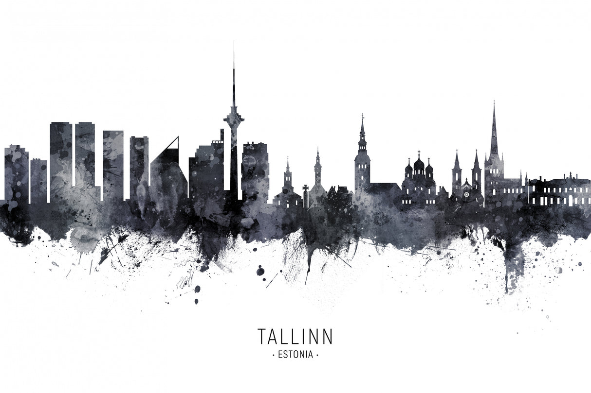 Tallinn Estonia Skyline Poster och Canvastavla
