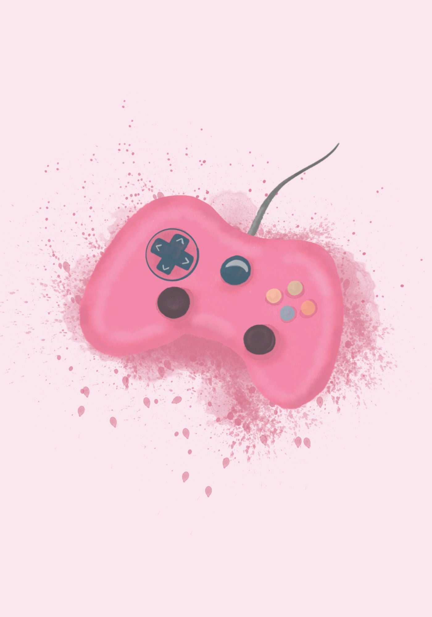 Gamer splash pink poster