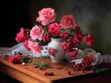 Still life with roses and berries Poster och Canvastavla