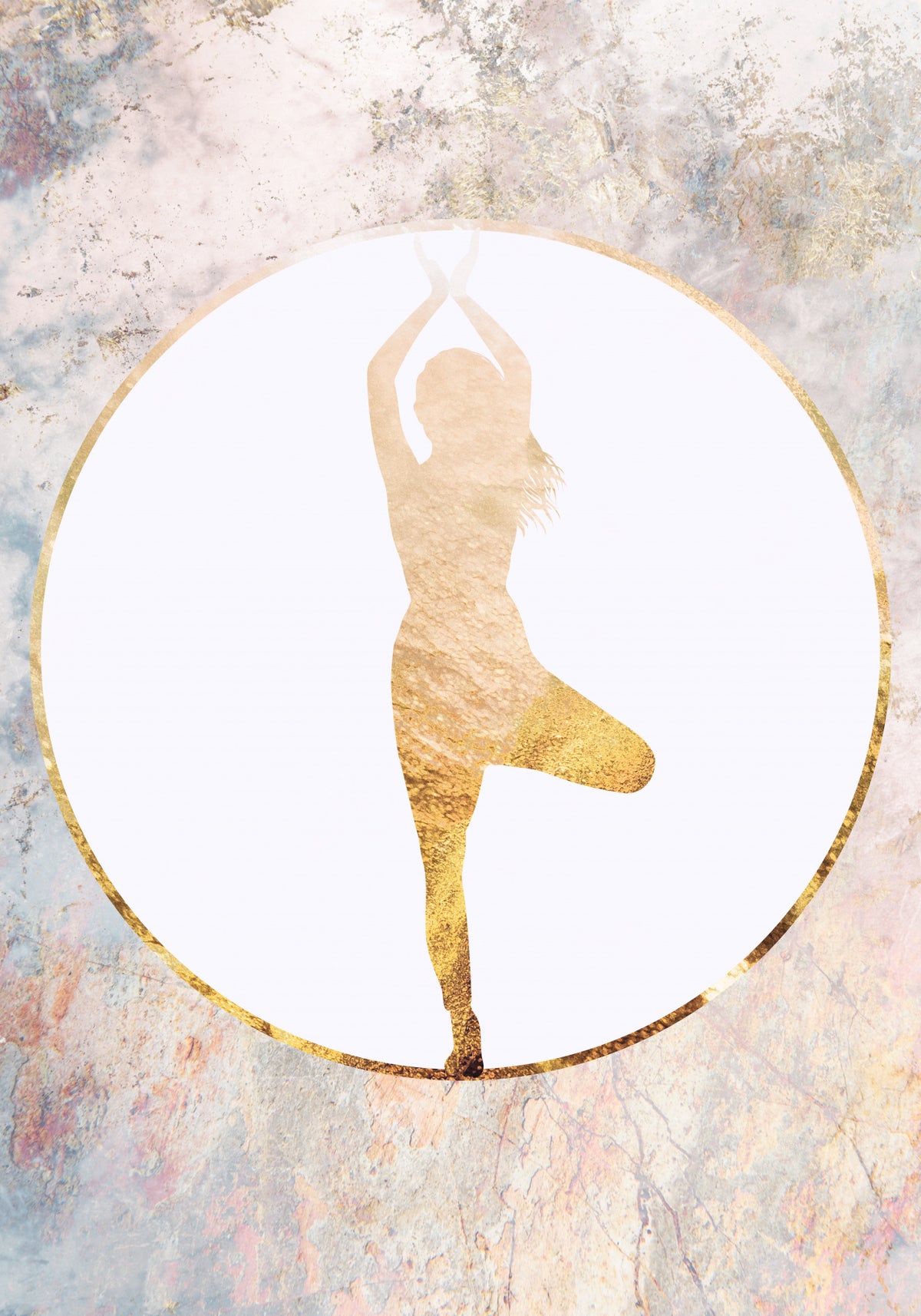 Yoga gold 5 Poster och Canvastavla