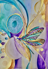 Zen Dragonfly Poster och Canvastavla