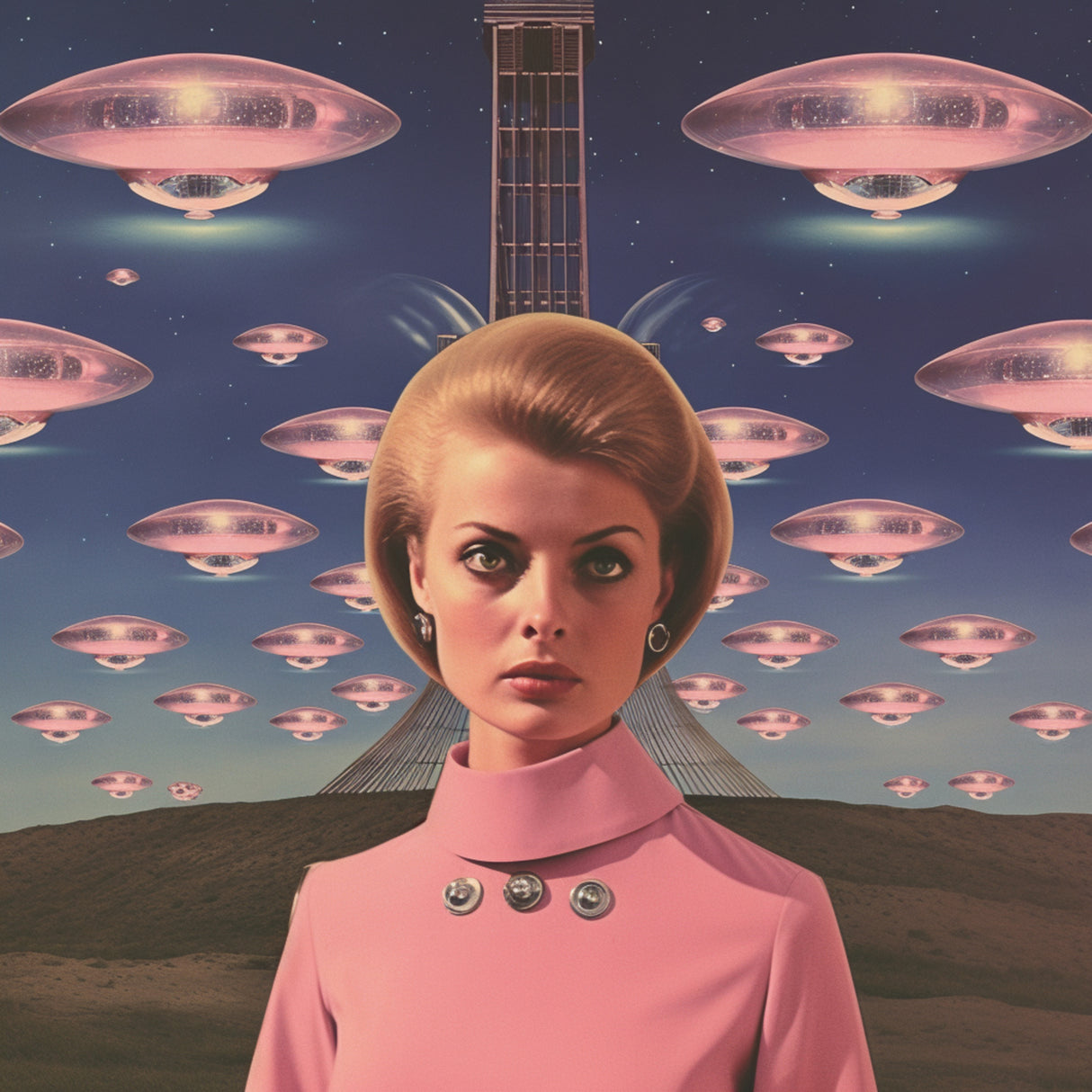 Ms. President of Space Collage Art Poster och Canvastavla