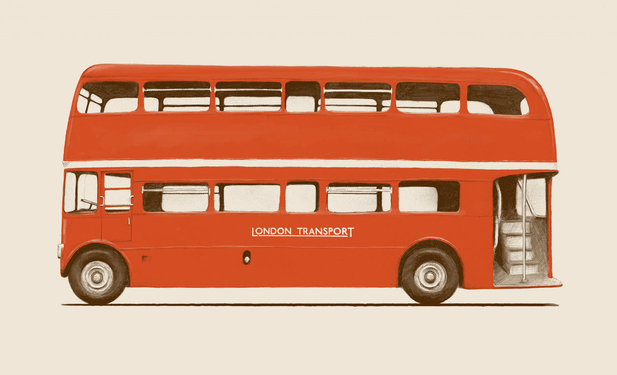 Red English Bus Poster och Canvastavla