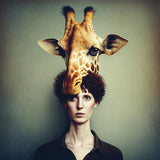 Giraffe Woman Poster och Canvastavla