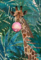 Bubblegum giraffe in the jungle Poster och Canvastavla