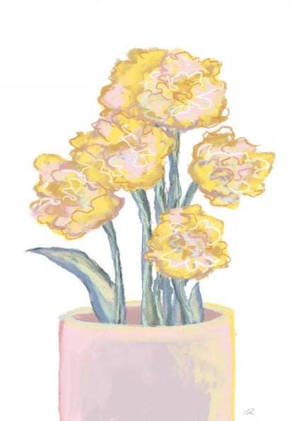 Yellow flowers Vas och keramikposter