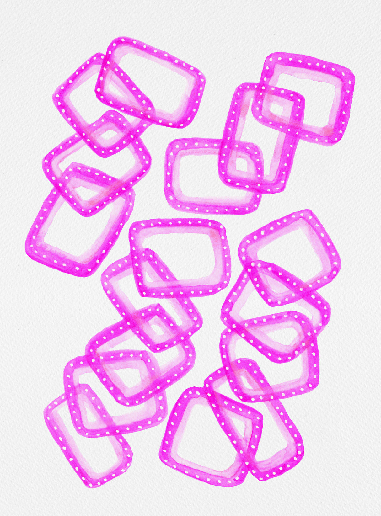 Pink Rectangle Chain Poster och Canvastavla