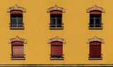 symmetrical windows on a warm background Poster och Canvastavla