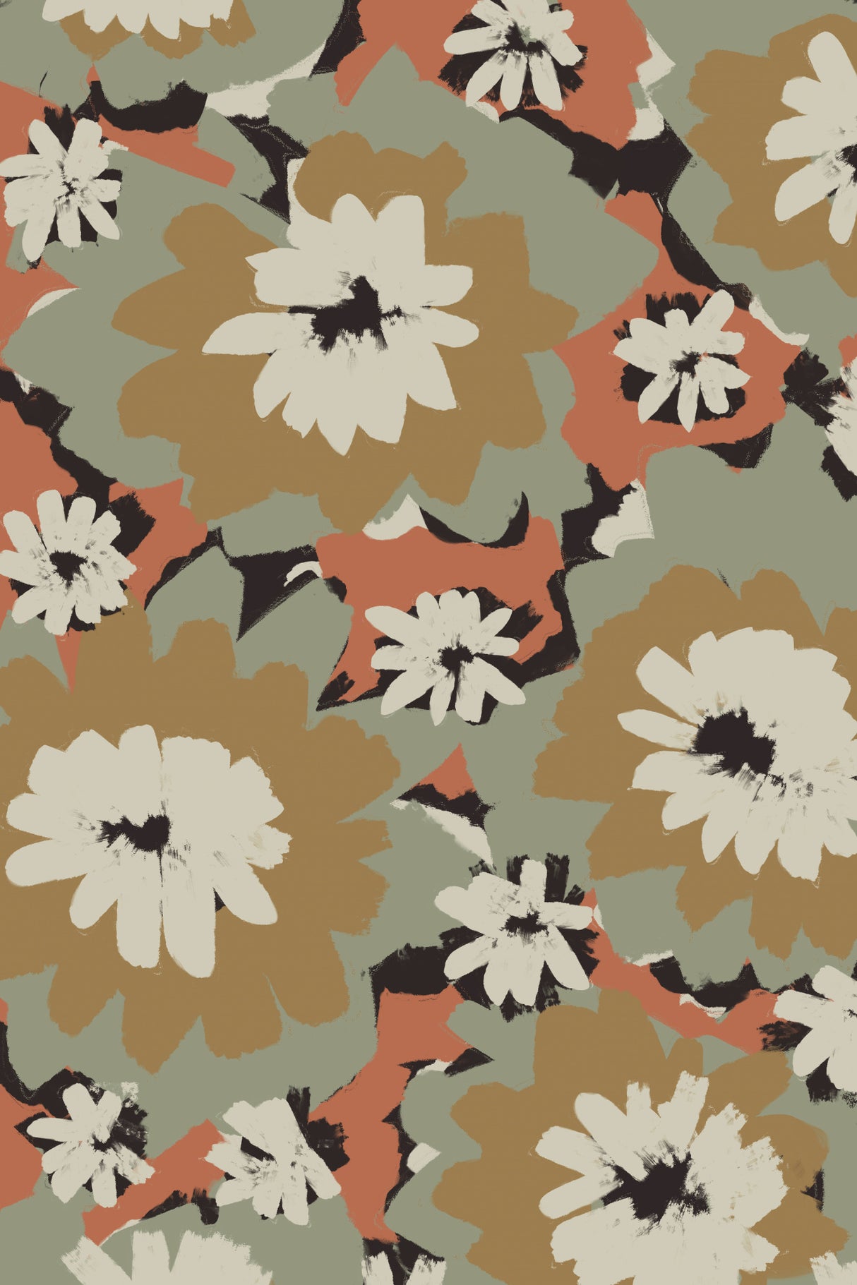 Big Pastel Flowers Poster och Canvastavla