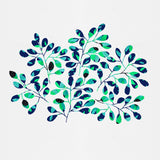 Polka Dot Leaf Sprig Blue Green Poster och Canvastavla