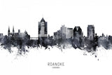 Roanoke Virginia Skyline Poster och Canvastavla